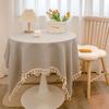Japanese Tassel Cotton Linen Tablecloth - Stylish and Fresh Decoration for Round Coffee or Dining Tables