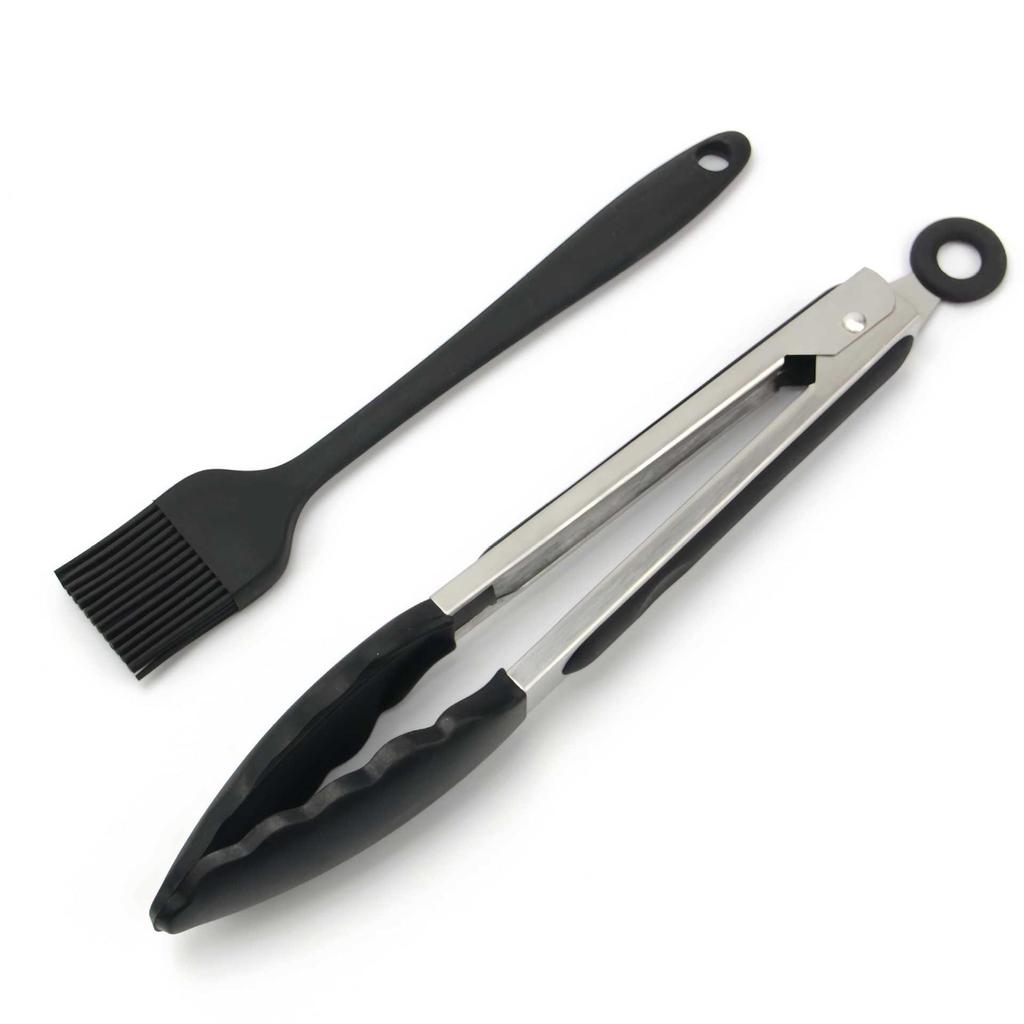 Silicone High-Temperature Resistant Tongs - Ideal for Grilling, Frying, and Bread - Stainless Steel Kitchen Tool