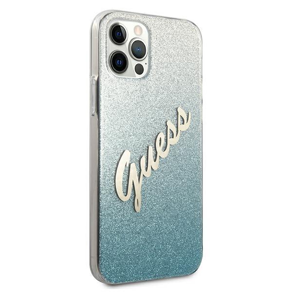Guess Guhcp12Mpcuglsbl Iphone 12/12 Pro6,1 Niebieski/Blue Hardcase Glitter Gradient Script