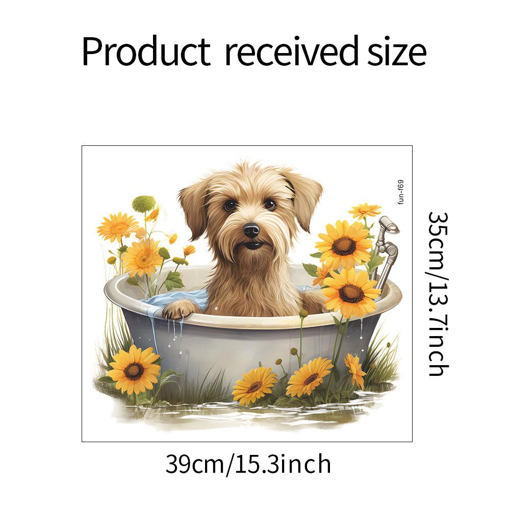 

Ванна для щенков, ванная комната, домашний фон, ландшафтный дизайн, настенная наклейка 39*35CM/fun-f69