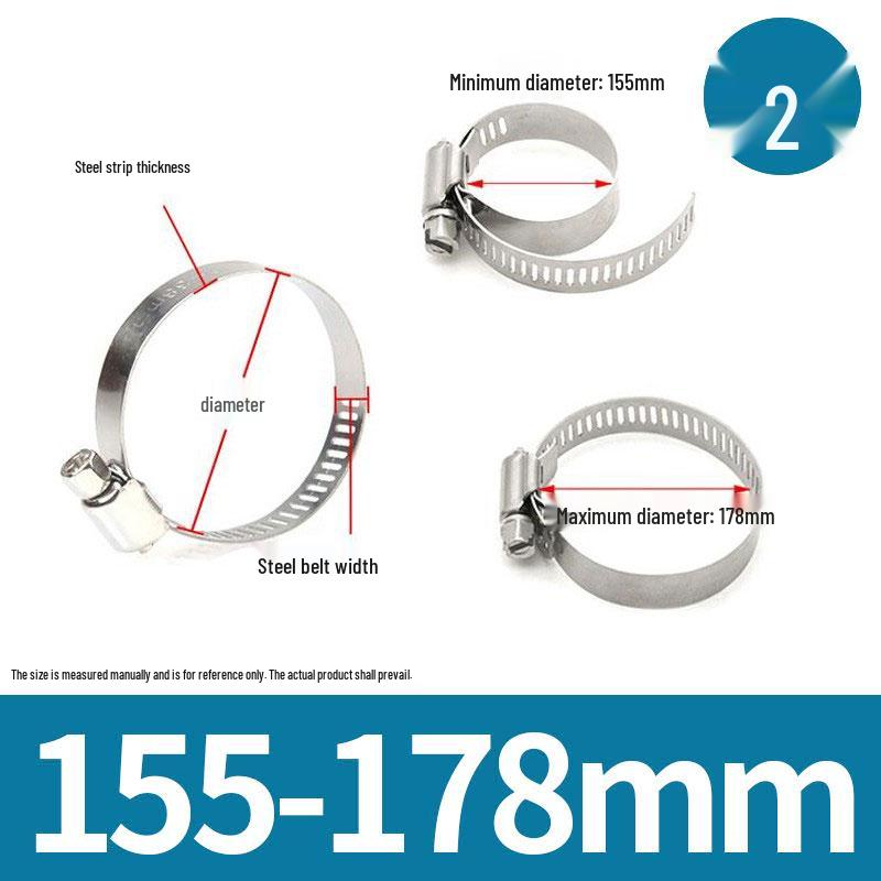 American Style 201 Stainless Steel Hose and Pipe Clamp for Ventilation and Communication Applications