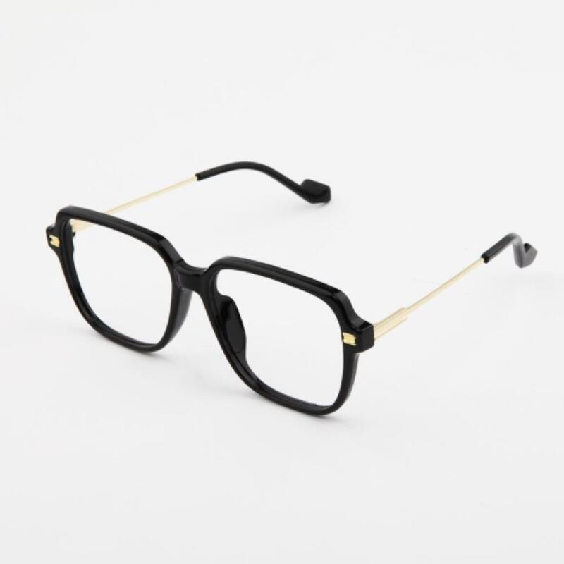 Унисекс Ретро Большая Квадратная Рамка для Очков в Роговой Оправе G1412_Black