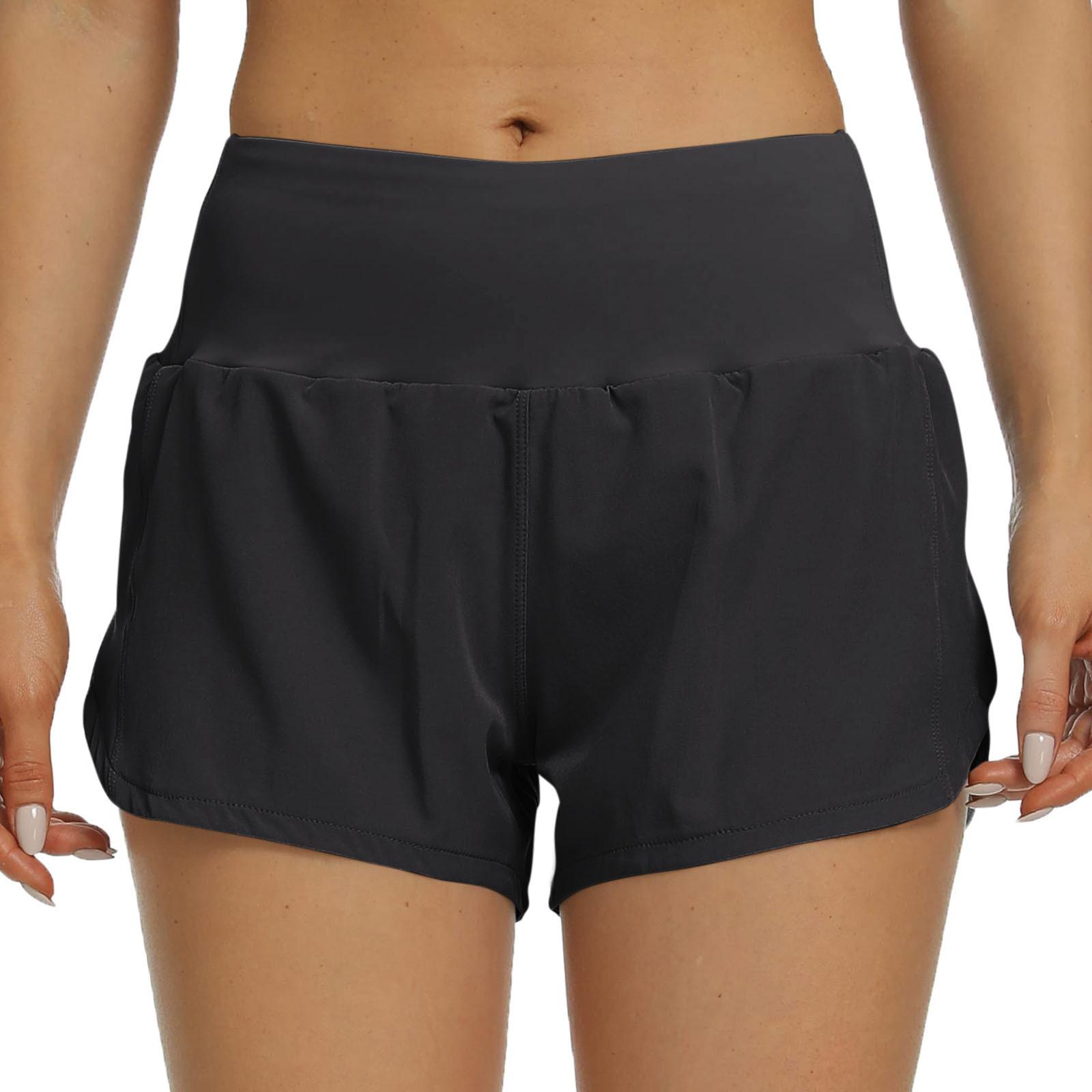 

Женские шорты для бега, спортивные шорты для активного отдыха с карманами L чёрный