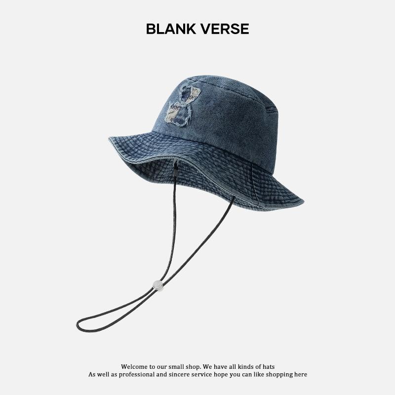 Denim Fischerhut Damen Sommer Sonnenschutz Hut Outdoor Camping Bergsteigen Hut Vertiefter und Vergrößerter Gesichtshut