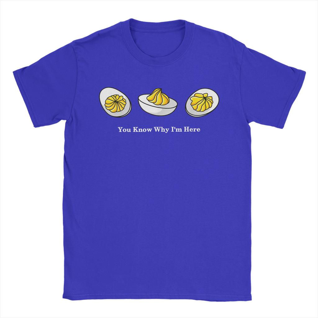 Unisexs TShirt You Know Why Im Here Thanksgiving Dinner Deviled Egg Cotton Tee Shirt Short Sleeve T Shirts Crew Neck Clothes