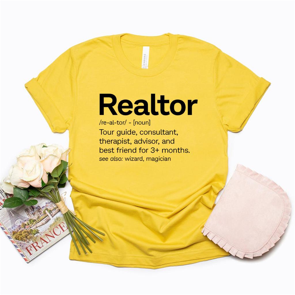 Realtor Definition TShirt Funny Real Estate Shirt Real Estate Agent Gift Unisex Graphic Tees Streetwear Women Top Casual Tshirt