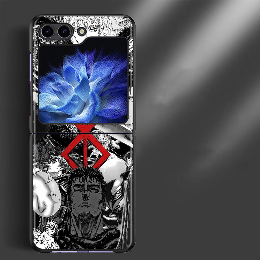 Berserk Comics Anime Cool Back Phone Cover Funda Case for Samsung Galaxy Flip3 Z Flip 7 6 5 4 3 Flip5 Flip7 FE Flip6 Flip4