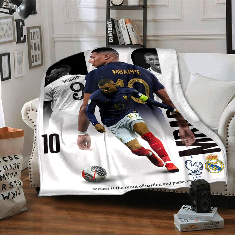 Mbappe's Dynamic Celebration Blanket Soft & Cozy Suitable for Chair Livingroom Bedding Four Seasons Multipurpose Warmthful Decor