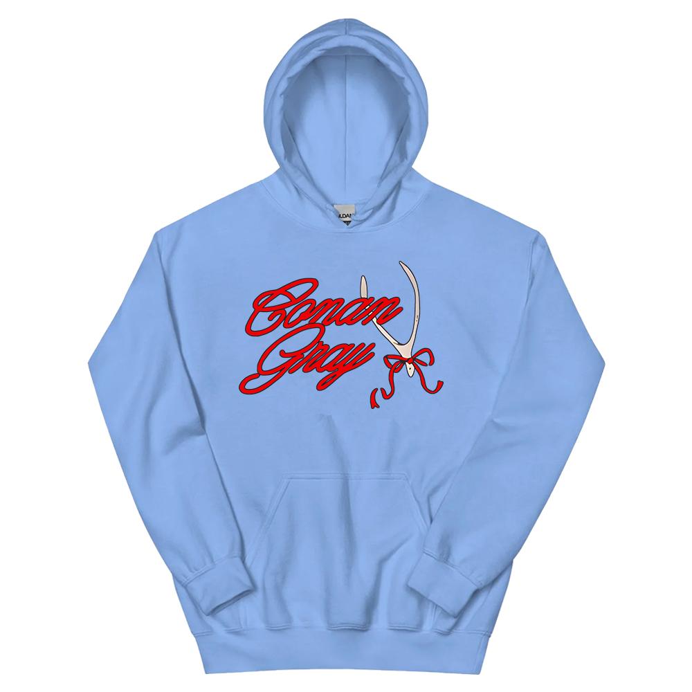 CONAN GRAY RED RIBBON WISHBONE HOODIE Winter Fleece Hooded Sweatshirts Graphic Men Women Clothing Fashion Hoodies
