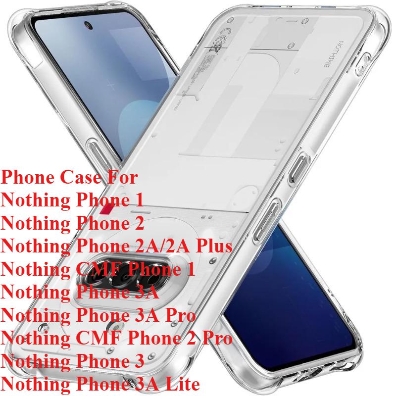 Transparent TPU Case For Nothing Phone 3A Lite 3A Pro 2A Cmf 1 2 Protective Cover Four Corners Shockproof Bumper Phone Shell