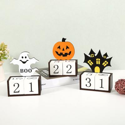 Cadılar Bayramı Ahşap Geri Sayım Takvimi Cadılar Bayramı Advent Takvimi El Yapımı Balkabağı Hayalet Kalesi Masa Üstü Dekorasyonu