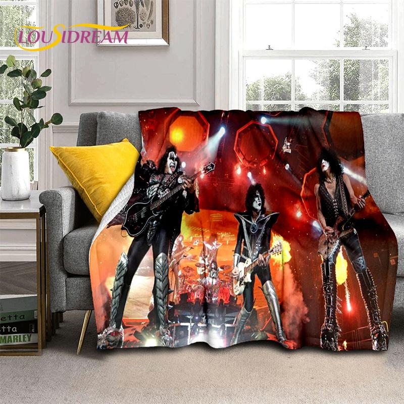 Kiss Rock Heavy Metal Band Gene Paul Soft Flannel Blankets,Throw Blanket Comfortable Blanket for Picnic Beds Sofa Home Bedroom
