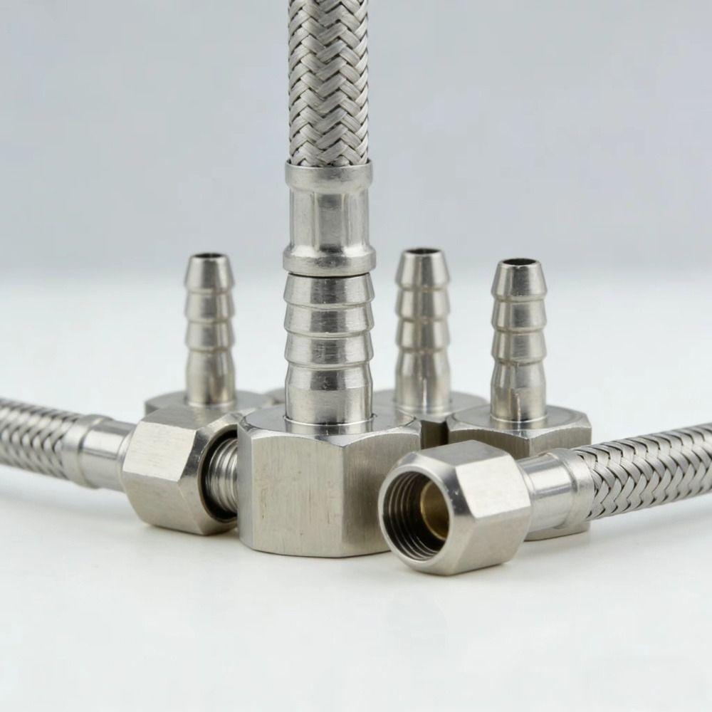 1Pcs 111 Stainless Steel Hose Barb Connector Silver Tone Straight Design Pipe Fitting Connector 6-19mm Barb Sizes