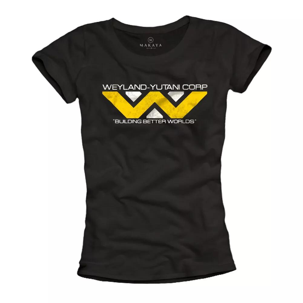 

Ladies T-shirt black 34/36/38/40/42 summer top with print motif print Weyland- S