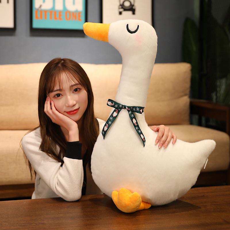 Adorable Plush White Goose Toy Cartoon Stuffed Animal Bedtime Kids Gift Birthday