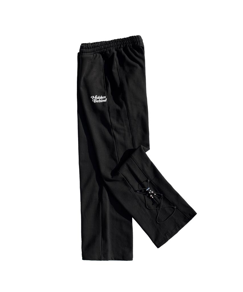 HIDDEN BEHIND 3-Panel Side String Pants (Black)