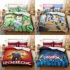 Conjunto de Cama Roblox Estiloso com Estampa 3D de Jogo Para Tamanhos King, Queen, Twin e Full