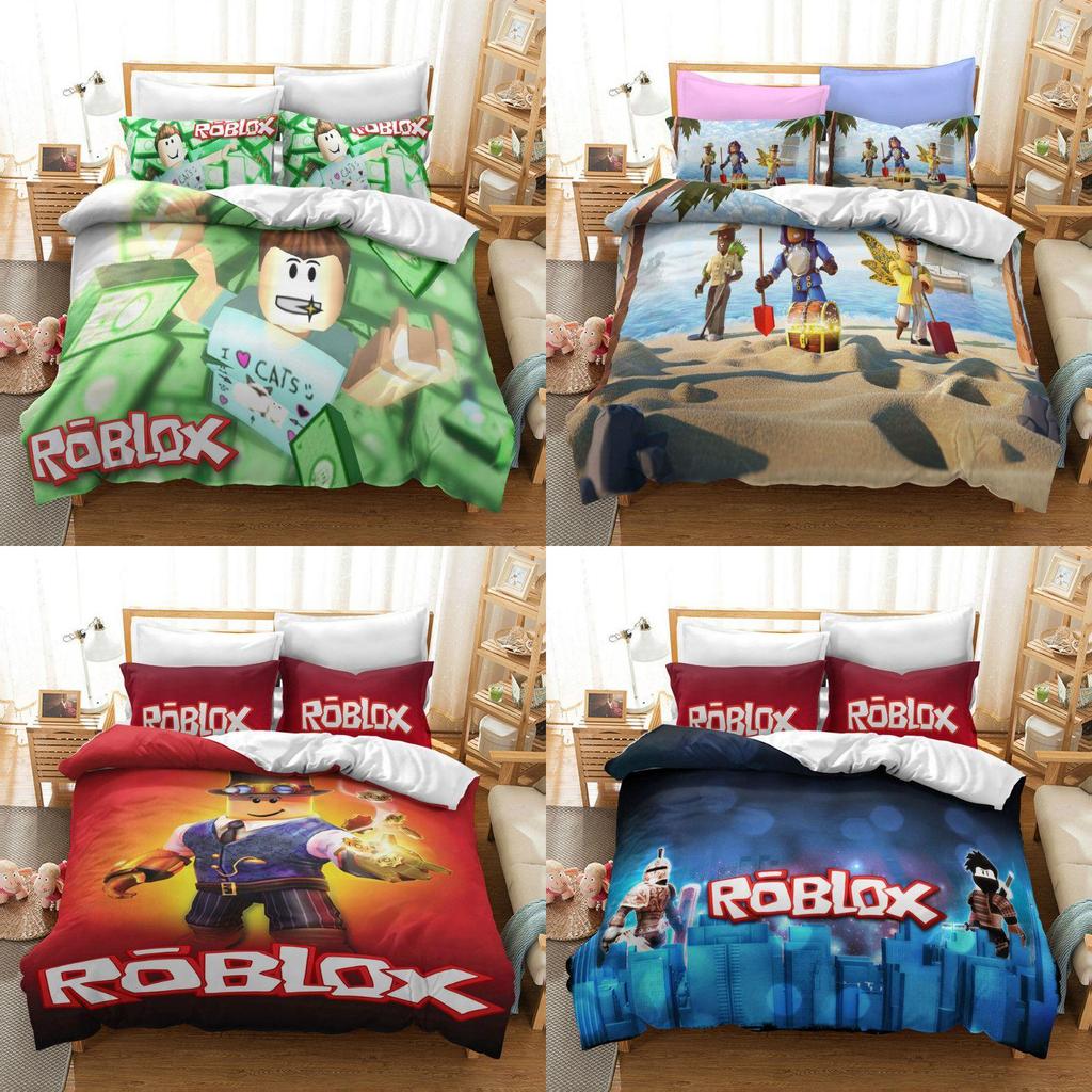 Conjunto de Cama Roblox Estiloso com Estampa 3D de Jogo Para Tamanhos King, Queen, Twin e Full