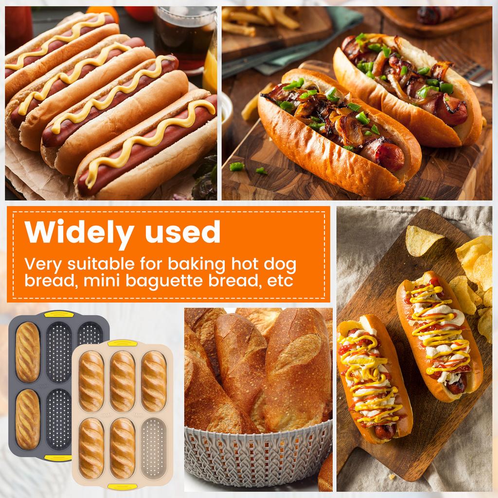 2Pcs 6 Cavities Silicone Bread Loaf Pan Nonstick Loaf Pan Heat Resistant Bread Mold Dishwasher and Microwave Safe for Kitchen