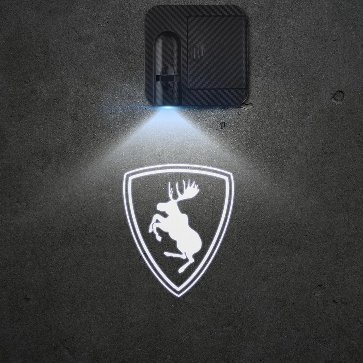 

1/2PCS Prancing Deer R Design Car Door Welcome Lights Projector Logo Wireless Sensing For Volvo Moose Test XC60 XC90 V40 1 PCS