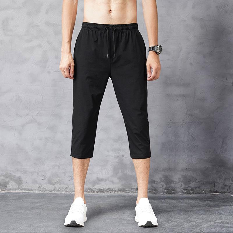 Men's Quick-Dry Ice Silk Seven-Point Shorts - Summer Lightweight Casual Sport, Plus Size, Trendy Straight-Leg