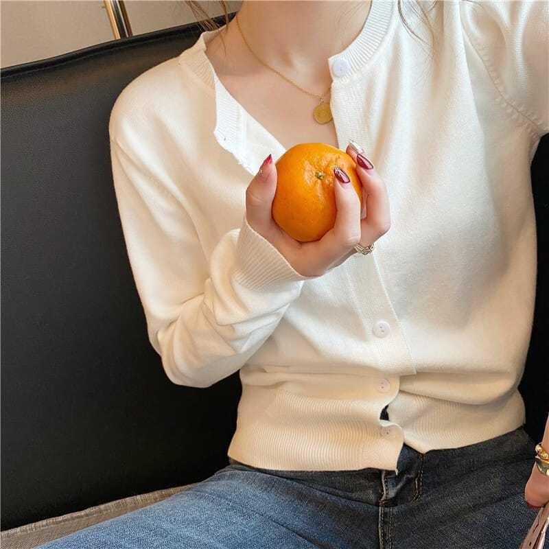 New knitted cardigan women's spring and autumn shawl jacket long-sleeved knitted knitted sweater outer women