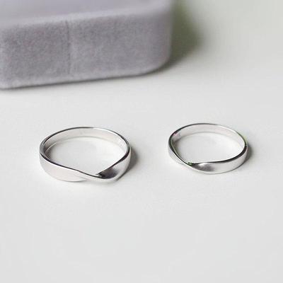 Nuovo design retrò smerigliato Mobius Anello Anello Uomo e Donna Semplice Coppia Anello Accessori per gioielli