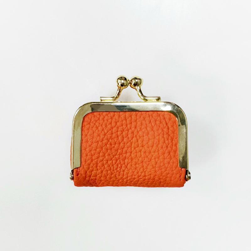 

Роскошный женский мини-кошелек из кожи для наушников, украшений и аксессуаров оранжевый