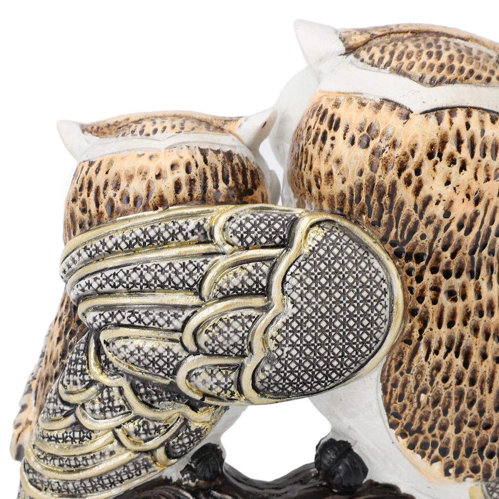 Owl Figurine Resin Lifelike Artistic Decorative Standing Owl Statue Ornament for Garden Living Room