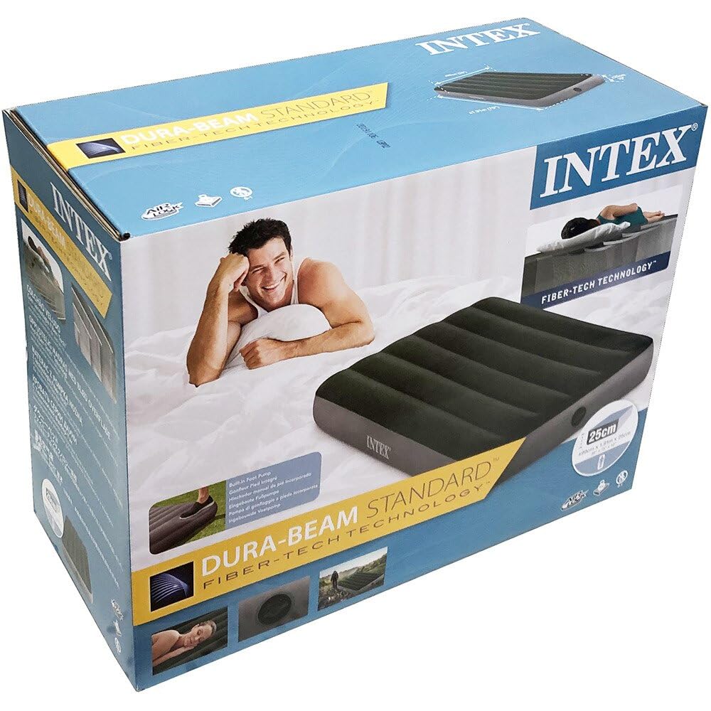 INTEX Downy Air Bed with Foot Pump, 99 X 191 X 25 Cm, 64761 [Official Japanese Product]
