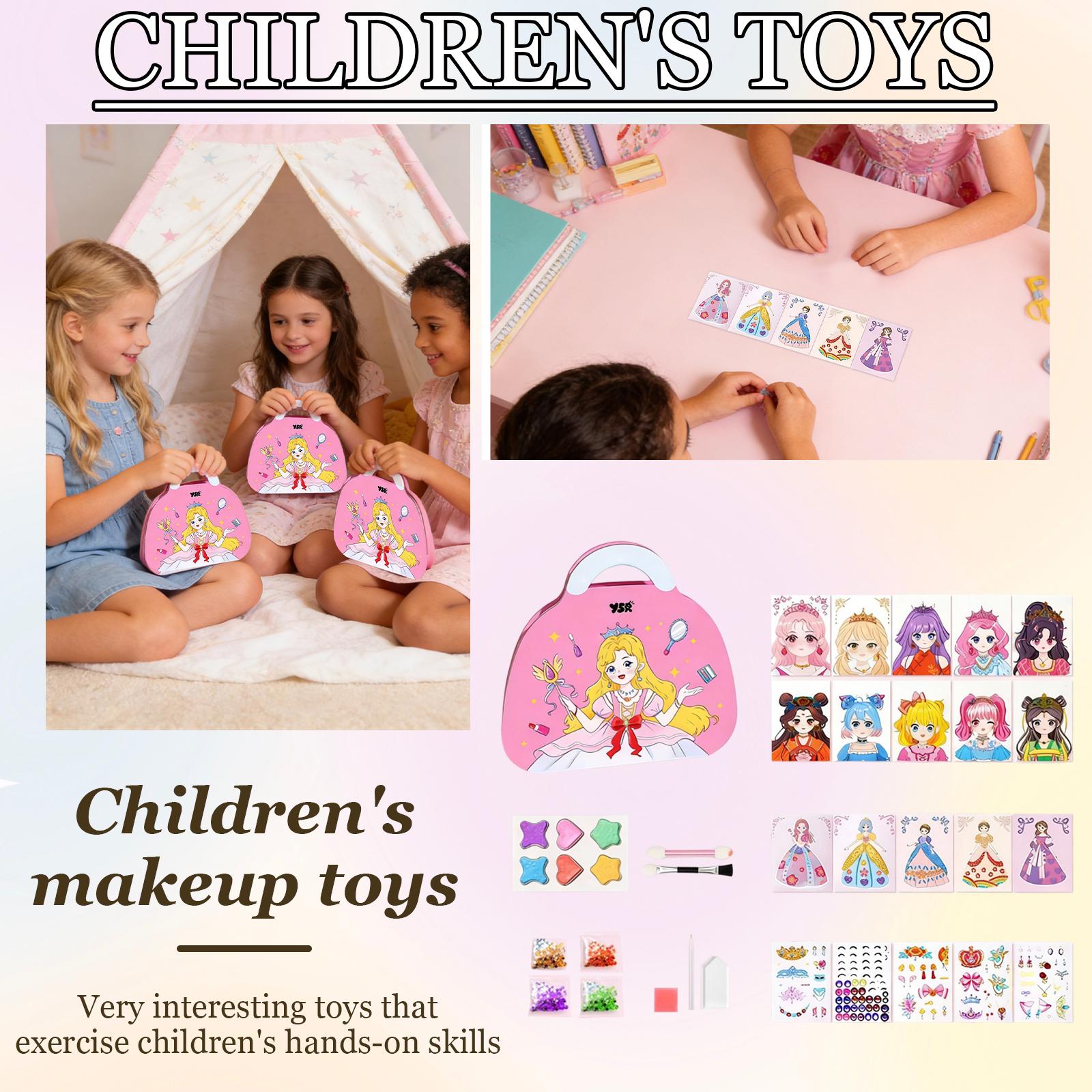 New Special Painting Princess Book Makeup Craft Kits Foil Art Books Set Play Paper DIY Paper Makeup Activity Art Craft Kits For Girls One Size