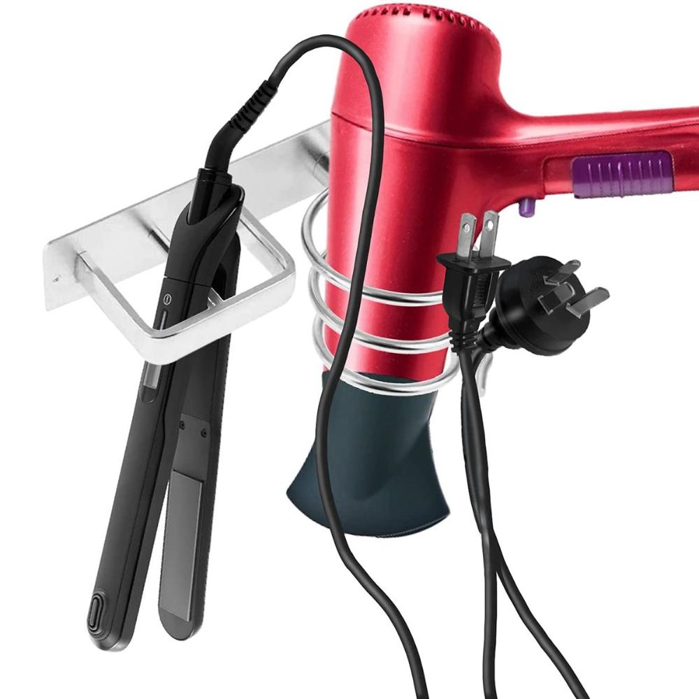 Curling Iron Organizer Storage Rack Hair Straightener Shelf Styling Tools Stand Hair Dryer Holder