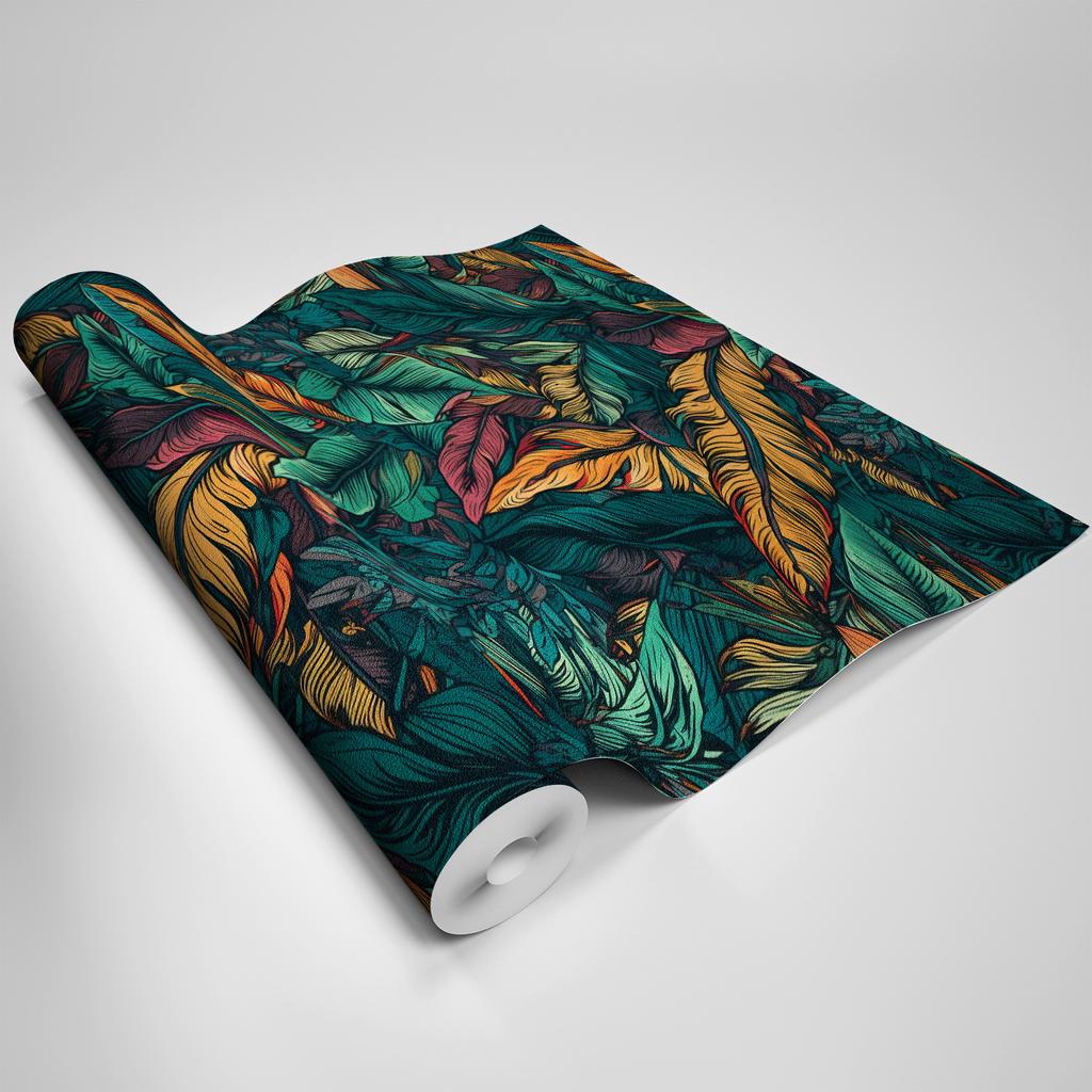 Nordic Style Seamless Splicing Kitchen Living Room Self-adhesive Wallpaper Waterproof Moisture-proof Matte Pvc Plant Wallpaper Wall Sticker