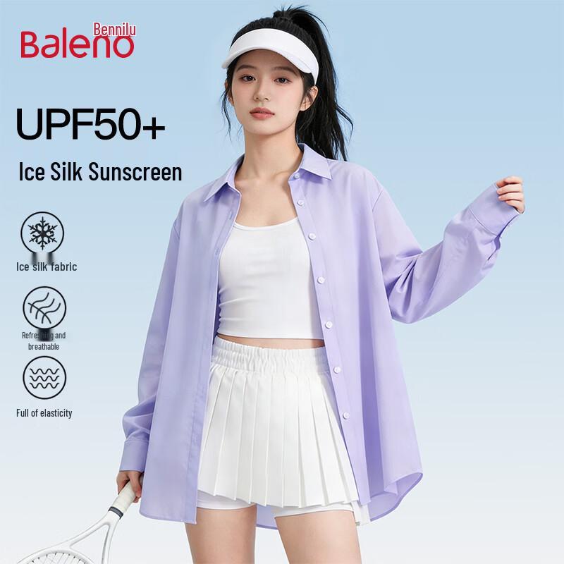 Baleno Women s Loose Fit UV Protection Ice Silk Sun Shirt S