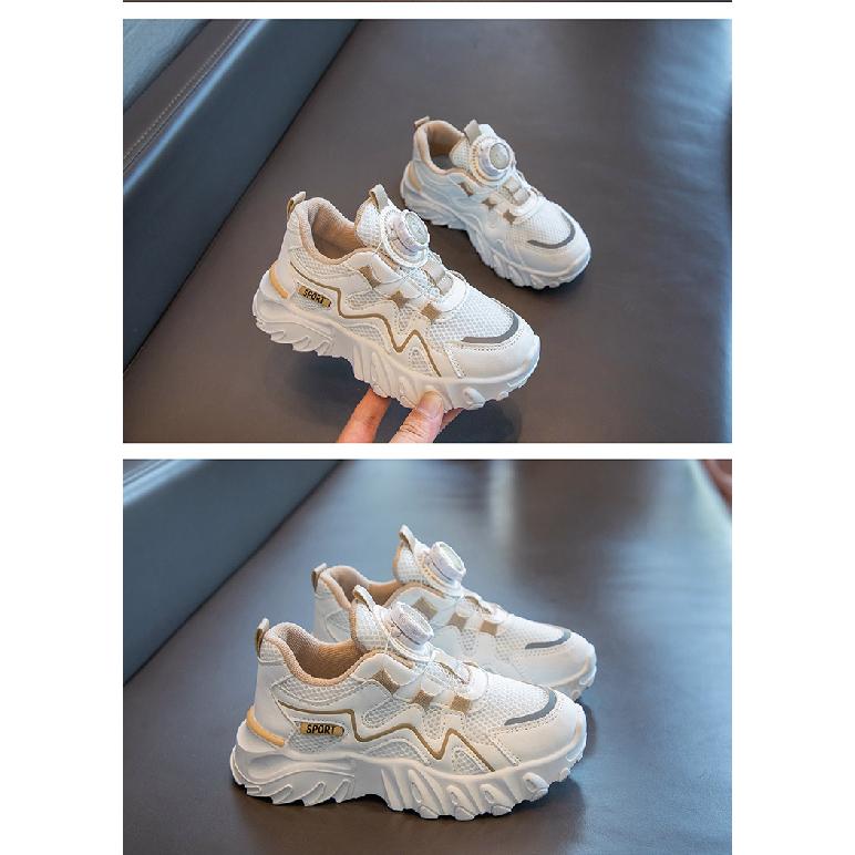 Dziecięce buty sportowe Wiosna i Jesień Nowe Chłopięce buty sportowe Siateczkowe Oddychające Duże Dzieci Obrotowy Przycisk Dziewczęce Modne