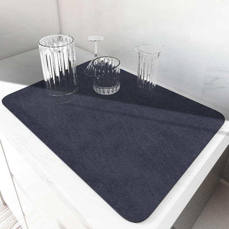 Water Absorbent Kitchen Countertop Mat - Draining & Drying for Cups and Dishes, Heat Insulation Pad, Coffee Machine Mat.