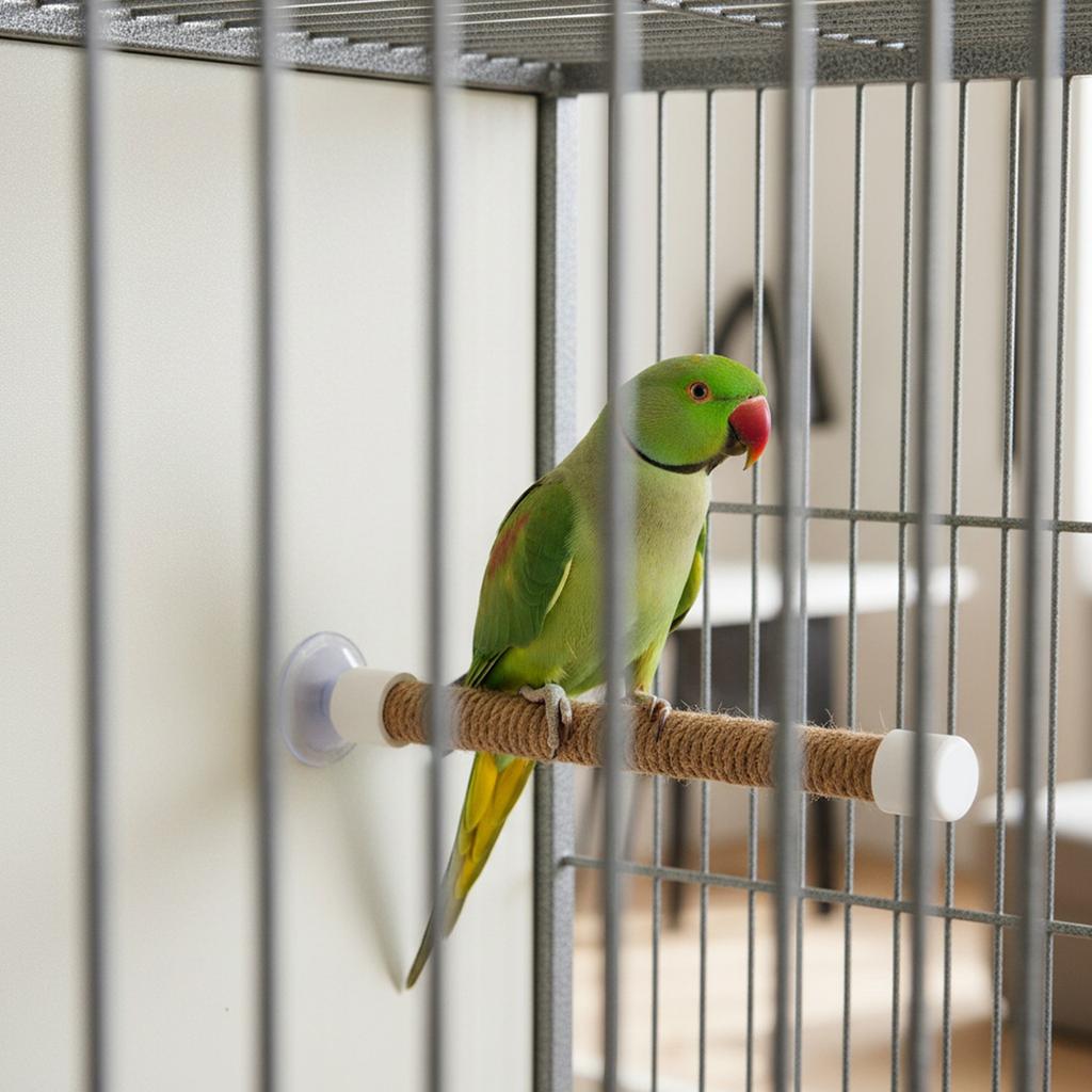 1/2/3Pcs Rope Pet Parrot Wood Fork Tree Branch Stand Rack Squirrel Bird Hamster Branch Perches Chew Bite Toys Stick with Suction