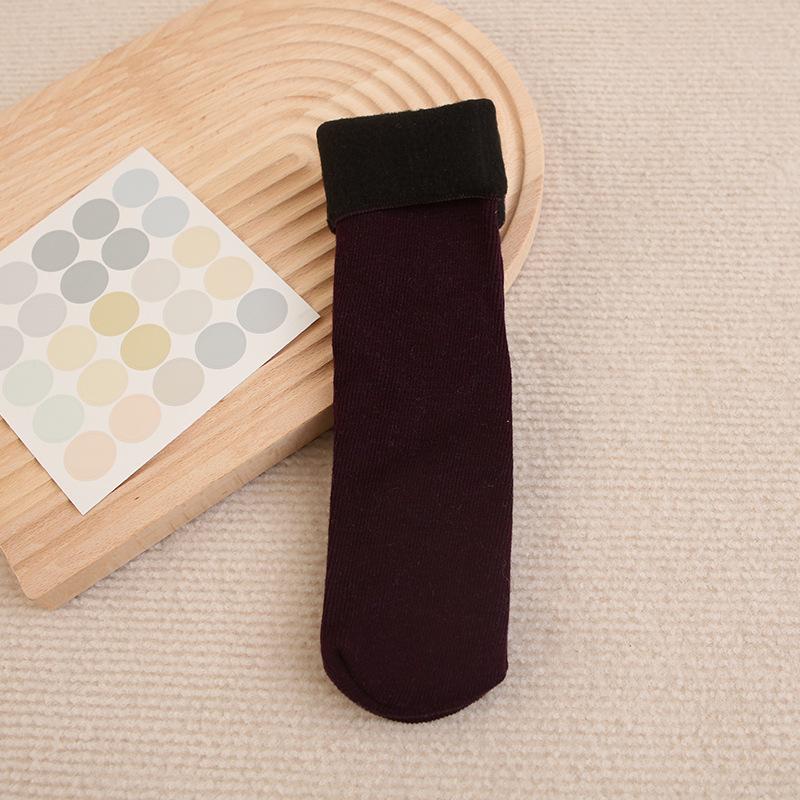 

Зимние носки-тапочки, цветные хлопковые прямые зимние носки, мягкие теплые носки, женские носки до середины икры One Size