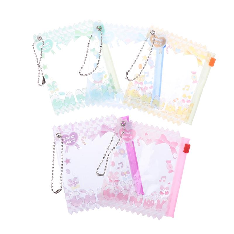 1Pc Cute Cartoon Transparent Bag 58Mm-75Mm Props Badge Storage Display Bag Protective Shell Card Bag Cover Candy Bag