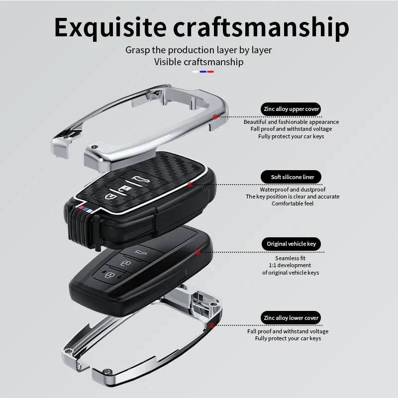 Zinc Alloy Smart Car Key Cover Car Key Case For Toyota CHR C-HR Prado WJSH7 Camry Avalon Prius Corolla RAV4 Avalon Car Accessories