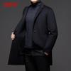 Hengyuanxiang Men's Mid-Length Double-Faced Wool Blend Overcoat