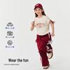 Snoopy Girls' Waist-Cinched Letter Short Sleeve T-Shirt