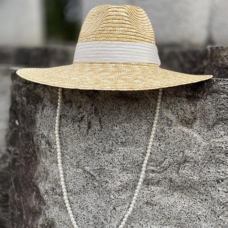 2023 New Handmade Summer Hats for Women Wide Brim Panama Sun Hats Ribbon Band Straw Fedora Hat Kentucky Derby Holiday Beach Hat