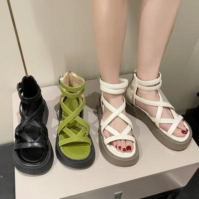 2025Νέα Γυναικεία Σανδάλια Καλοκαιρινά Peep Toe Σανδάλια Πλατφόρμας Ρωμαϊκά Σανδάλια για Γυναίκες Casual Διάτρητα Παπούτσια Sandalias Mujer