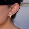  Three Layer Hollow C-shaped Stud Earrings Tarnish Resistant Metal Ladies Daily Wear Fashion Jewelry Wholesale
