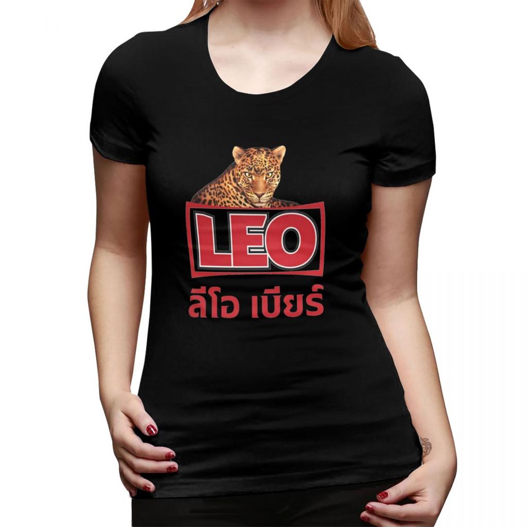 Leo Beer Bangkok TShirt for Women Crew Neck Streetwear T Shirts Womens Tees Short Summer Clothes Tops