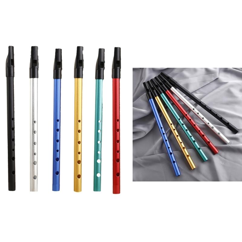 Tin Penny Whistle Flute 6 Hole Metal Flute C/D Key Irish Whistle Instrument Woodwind for Beginners Easy To Play