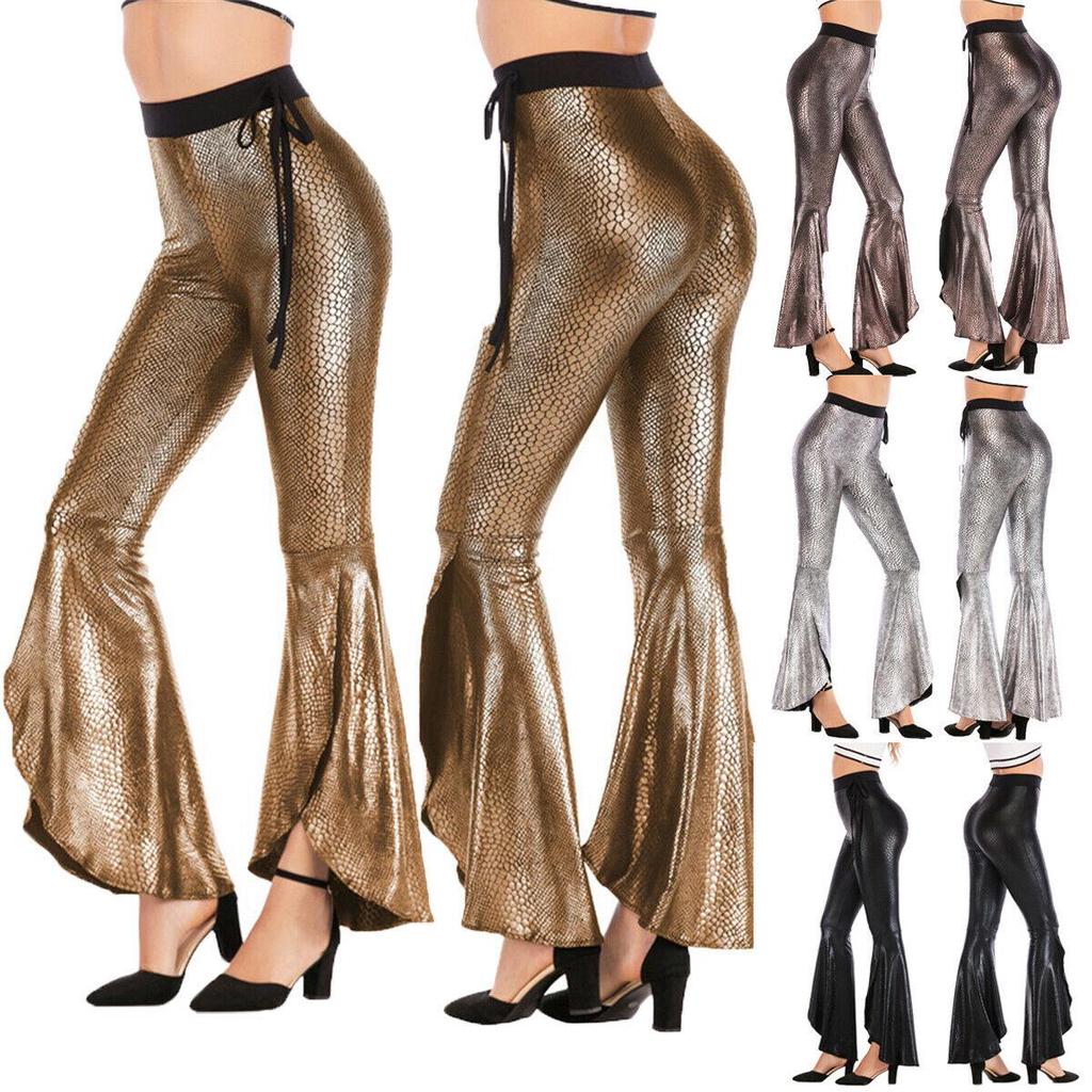 Buy Women High Waist Flared Bottom Wide 