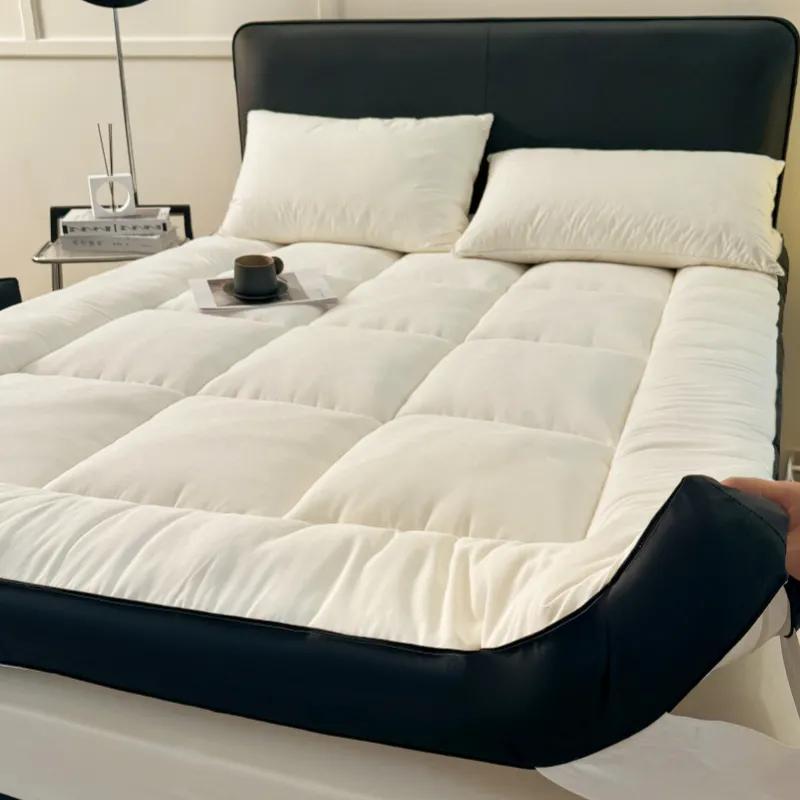 WTEMPO Warm Winter Single Double Student Dormitory Mattress Solid Color Soft Thickened Plush Mattress Home Tatami Double-sided Bed Mattress Quilts