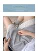 2025 Women's Gray Lace-Trim High Waist Wide-Leg Summer Shorts